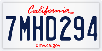 CA license plate 7MHD294