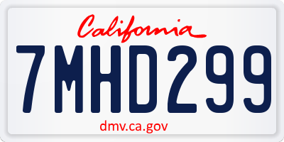 CA license plate 7MHD299