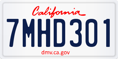 CA license plate 7MHD301
