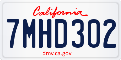 CA license plate 7MHD302