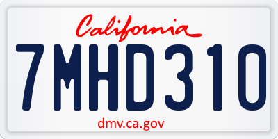 CA license plate 7MHD310
