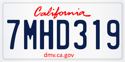 CA license plate 7MHD319