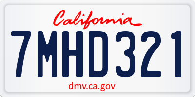 CA license plate 7MHD321