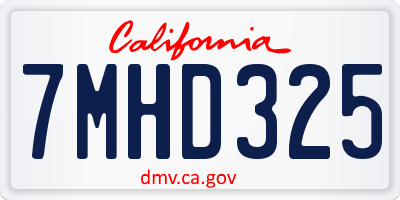 CA license plate 7MHD325