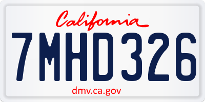 CA license plate 7MHD326