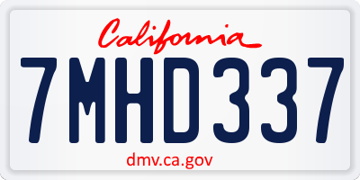 CA license plate 7MHD337