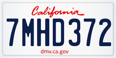 CA license plate 7MHD372