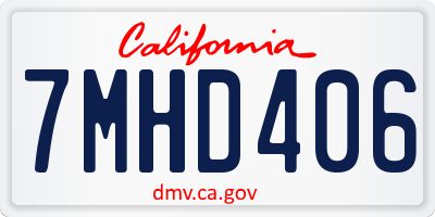 CA license plate 7MHD406