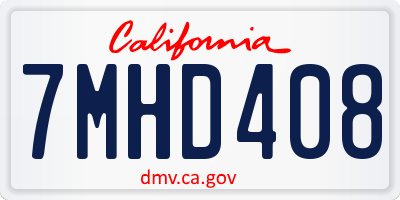 CA license plate 7MHD408