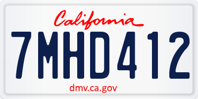 CA license plate 7MHD412