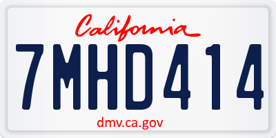 CA license plate 7MHD414