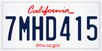 CA license plate 7MHD415