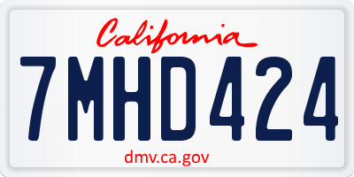 CA license plate 7MHD424