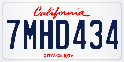 CA license plate 7MHD434