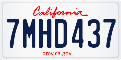 CA license plate 7MHD437