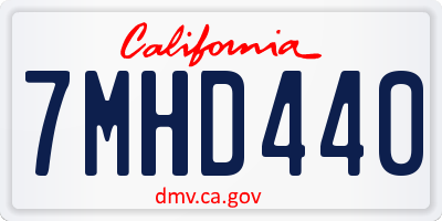 CA license plate 7MHD440