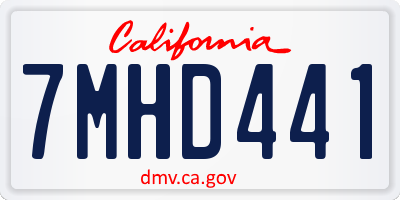 CA license plate 7MHD441