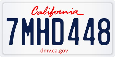 CA license plate 7MHD448