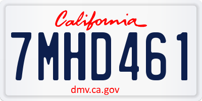 CA license plate 7MHD461