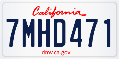 CA license plate 7MHD471