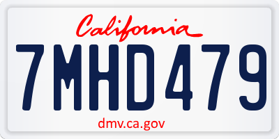 CA license plate 7MHD479