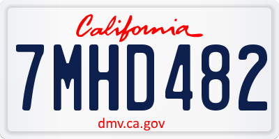 CA license plate 7MHD482