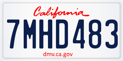 CA license plate 7MHD483