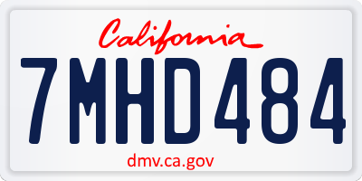 CA license plate 7MHD484