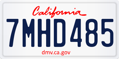 CA license plate 7MHD485