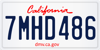 CA license plate 7MHD486