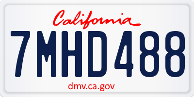 CA license plate 7MHD488