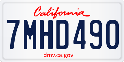 CA license plate 7MHD490