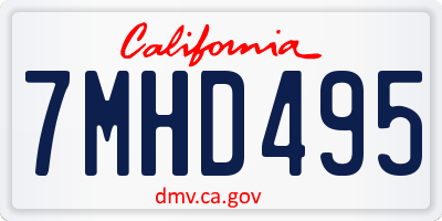 CA license plate 7MHD495