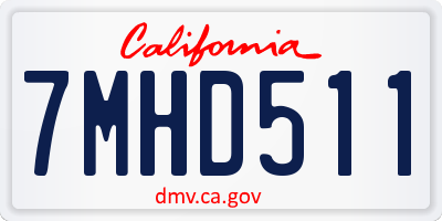 CA license plate 7MHD511