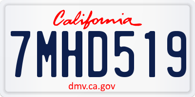 CA license plate 7MHD519
