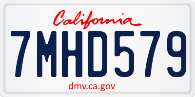 CA license plate 7MHD579