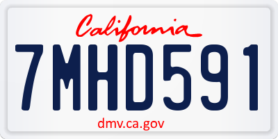 CA license plate 7MHD591