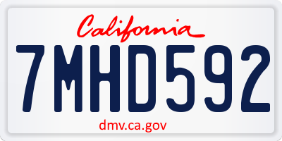 CA license plate 7MHD592