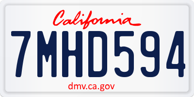 CA license plate 7MHD594