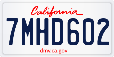CA license plate 7MHD602