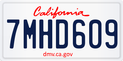 CA license plate 7MHD609