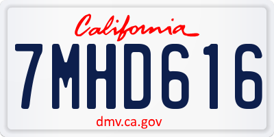 CA license plate 7MHD616