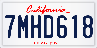 CA license plate 7MHD618