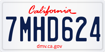 CA license plate 7MHD624