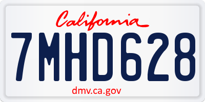 CA license plate 7MHD628