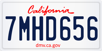 CA license plate 7MHD656