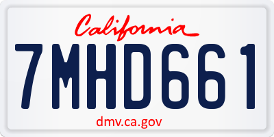 CA license plate 7MHD661