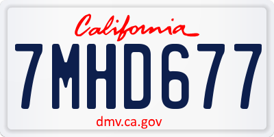 CA license plate 7MHD677
