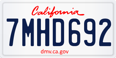 CA license plate 7MHD692