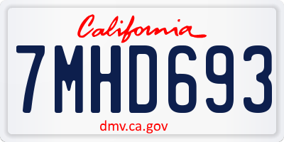 CA license plate 7MHD693